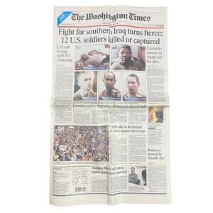 Washington Times Newspaper March 24 2003 Fight For South Iraq Turns Fierce